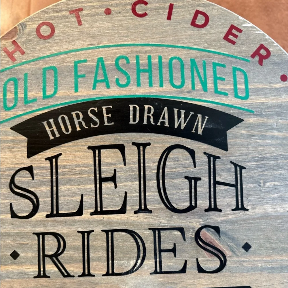 Handmade Christmas Wooden Sign for Front Door